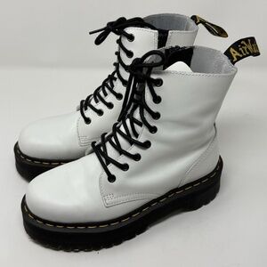 Dr. Martens White Jadon Platform Boots Women’s Size US 8 EU 39